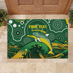 Personalised Australia Swimming Rubber Doormat Aussie Dolphin Aboriginal National Color