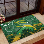 Personalised Australia Swimming Rubber Doormat Aussie Dolphin Aboriginal National Color