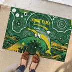 Personalised Australia Swimming Rubber Doormat Aussie Dolphin Aboriginal National Color
