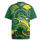 Personalised Australia Swimming Rugby Jersey Aussie Dolphin Aboriginal National Color