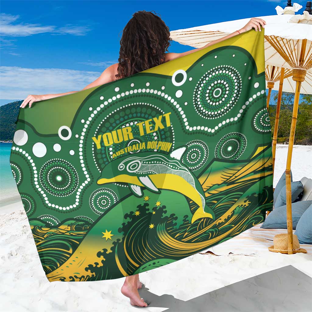 Personalised Australia Swimming Sarong Aussie Dolphin Aboriginal National Color