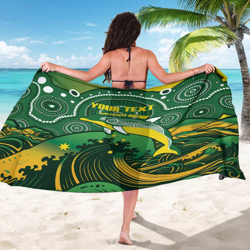 Personalised Australia Swimming Sarong Aussie Dolphin Aboriginal National Color