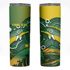 Personalised Australia Swimming Skinny Tumbler Aussie Dolphin Aboriginal National Color