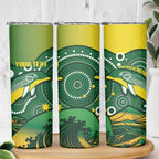 Personalised Australia Swimming Skinny Tumbler Aussie Dolphin Aboriginal National Color