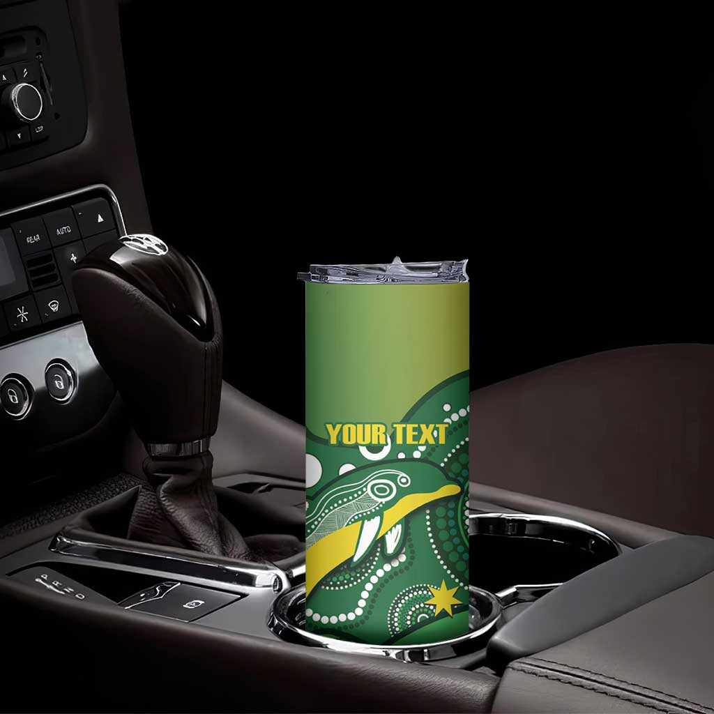 Personalised Australia Swimming Skinny Tumbler Aussie Dolphin Aboriginal National Color
