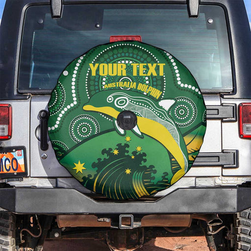 Personalised Australia Swimming Spare Tire Cover Aussie Dolphin Aboriginal National Color