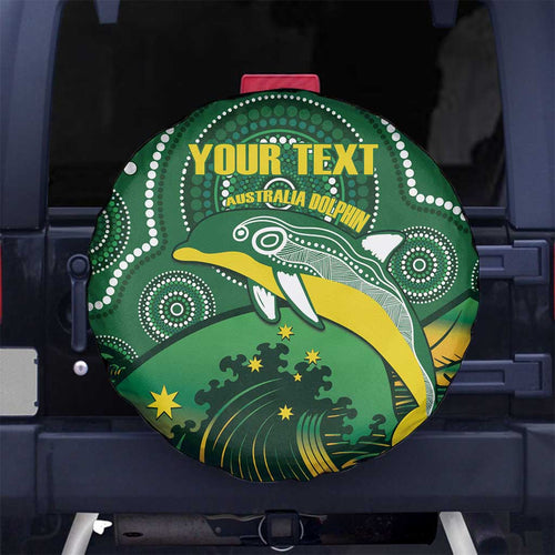Personalised Australia Swimming Spare Tire Cover Aussie Dolphin Aboriginal National Color