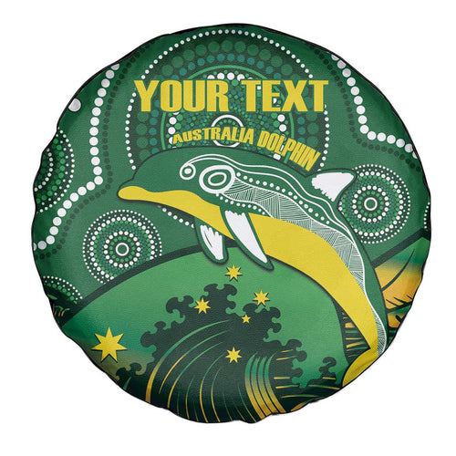 Personalised Australia Swimming Spare Tire Cover Aussie Dolphin Aboriginal National Color