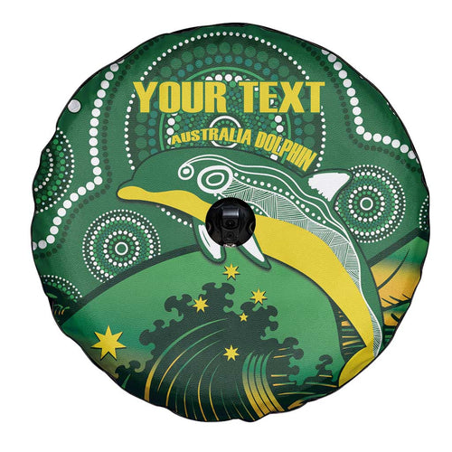 Personalised Australia Swimming Spare Tire Cover Aussie Dolphin Aboriginal National Color