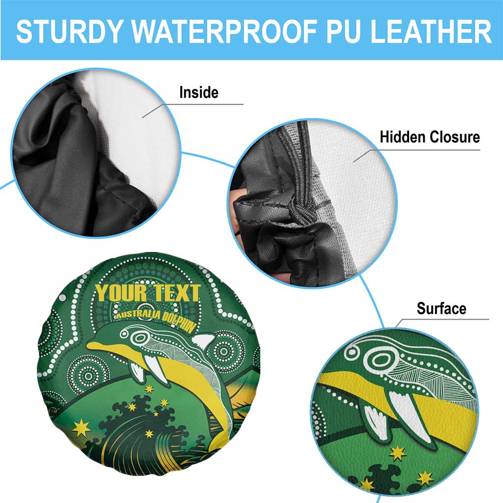 Personalised Australia Swimming Spare Tire Cover Aussie Dolphin Aboriginal National Color