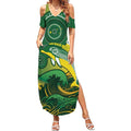 Personalised Australia Swimming Summer Maxi Dress Aussie Dolphin Aboriginal National Color