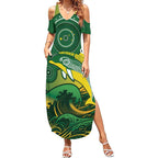 Personalised Australia Swimming Summer Maxi Dress Aussie Dolphin Aboriginal National Color