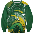 Personalised Australia Swimming Sweatshirt Aussie Dolphin Aboriginal National Color