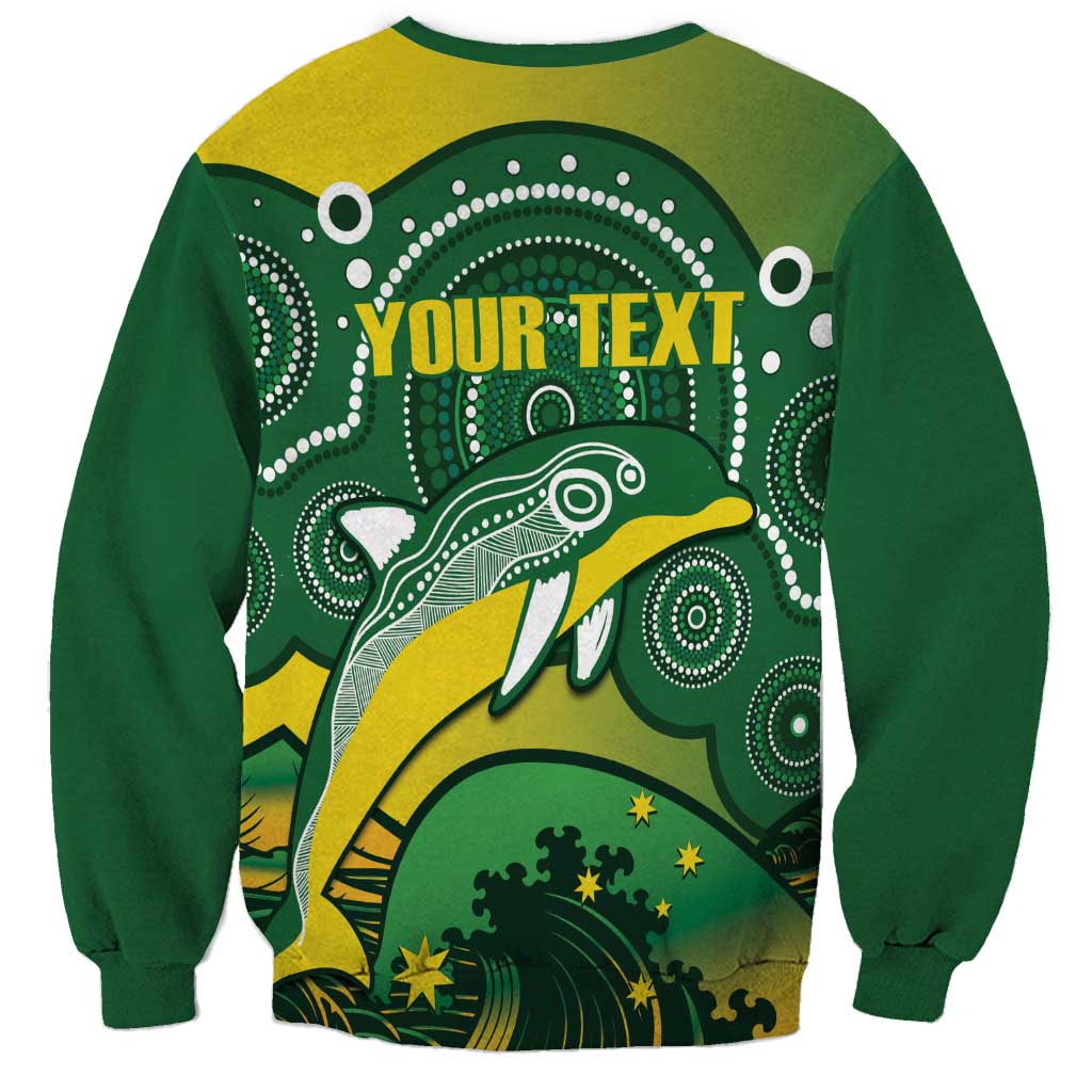 Personalised Australia Swimming Sweatshirt Aussie Dolphin Aboriginal National Color