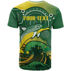 Personalised Australia Swimming T Shirt Aussie Dolphin Aboriginal National Color