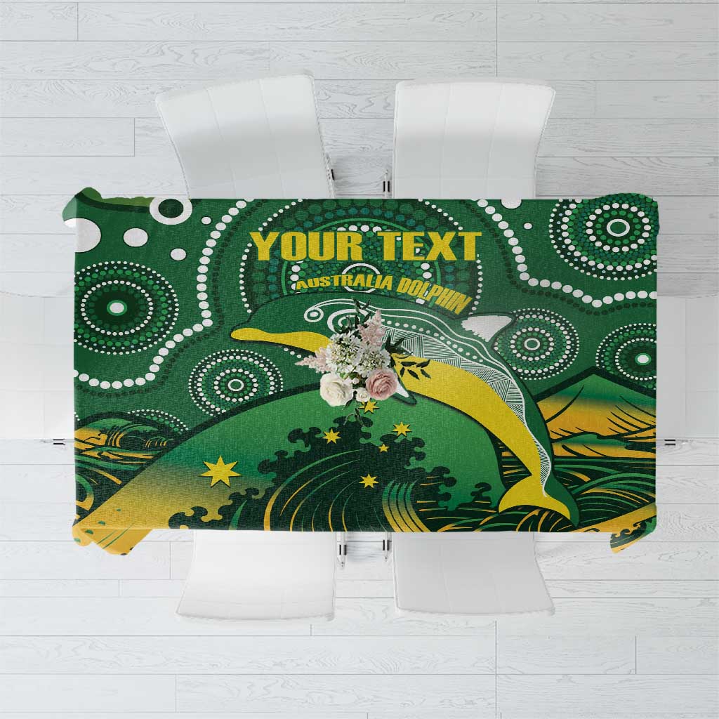 Personalised Australia Swimming Tablecloth Aussie Dolphin Aboriginal National Color