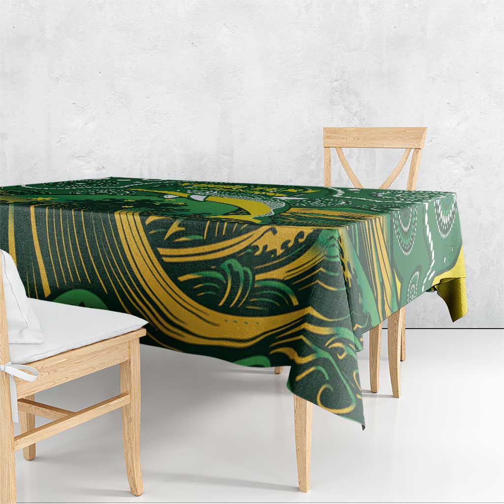 Personalised Australia Swimming Tablecloth Aussie Dolphin Aboriginal National Color