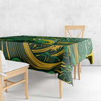 Personalised Australia Swimming Tablecloth Aussie Dolphin Aboriginal National Color