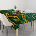 Personalised Australia Swimming Tablecloth Aussie Dolphin Aboriginal National Color