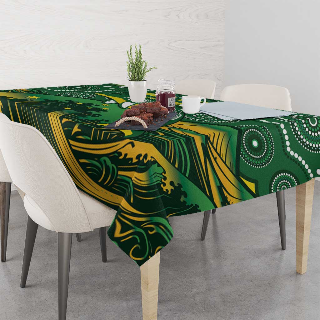 Personalised Australia Swimming Tablecloth Aussie Dolphin Aboriginal National Color