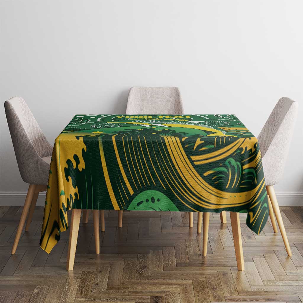 Personalised Australia Swimming Tablecloth Aussie Dolphin Aboriginal National Color
