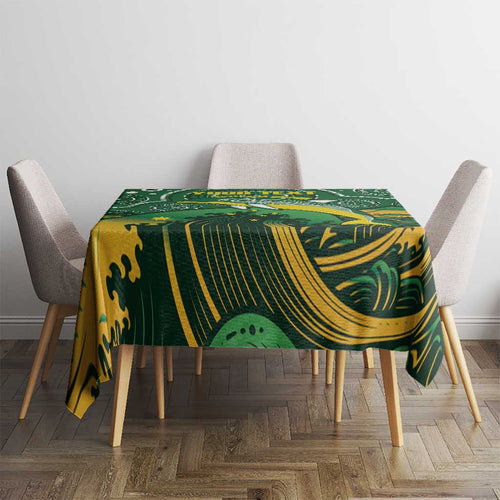 Personalised Australia Swimming Tablecloth Aussie Dolphin Aboriginal National Color