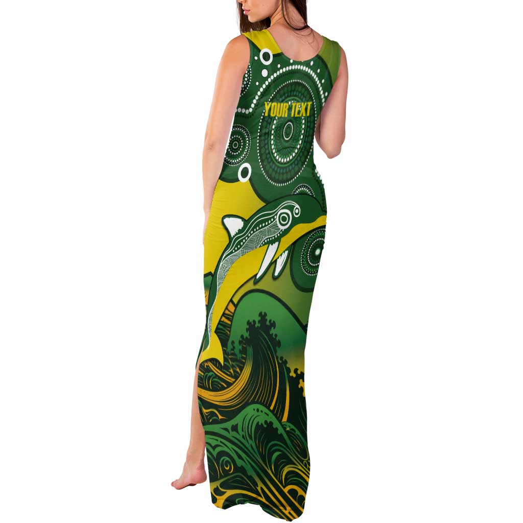Personalised Australia Swimming Tank Maxi Dress Aussie Dolphin Aboriginal National Color