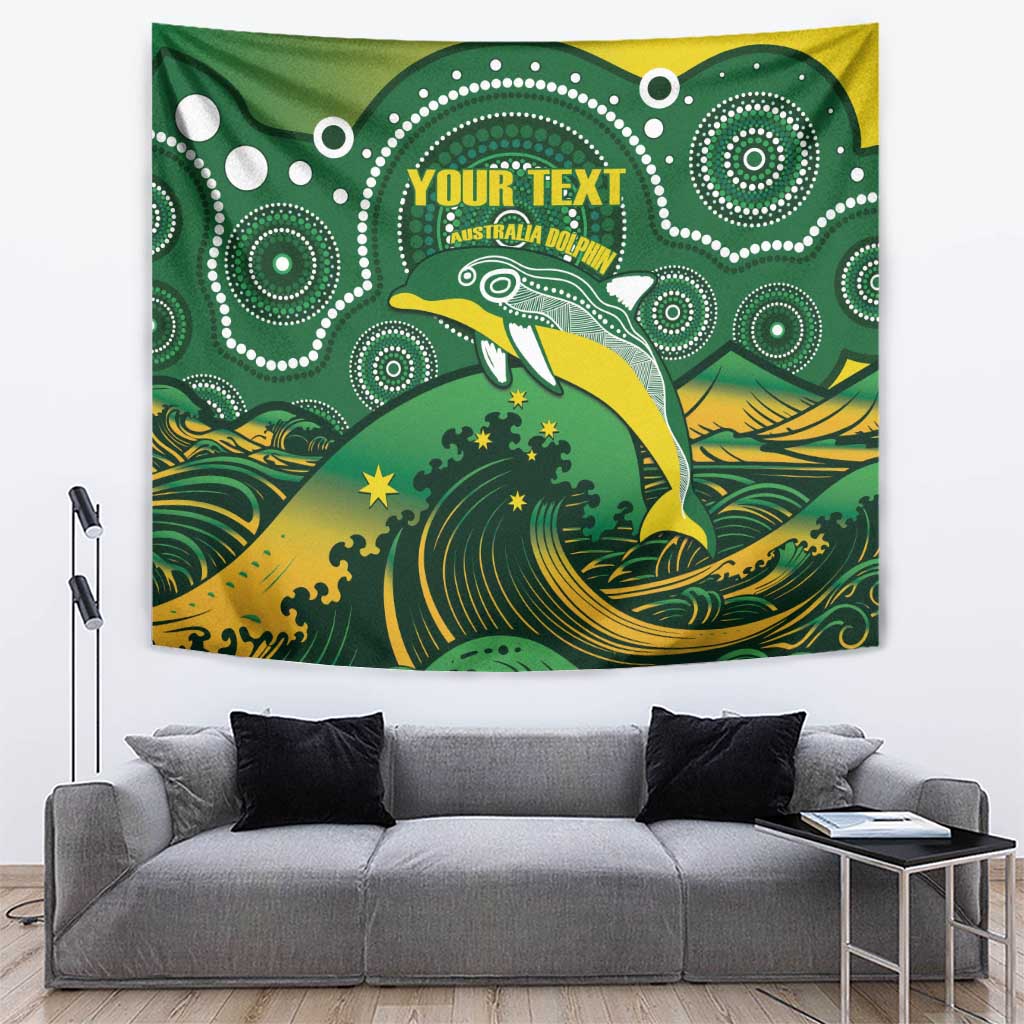 Personalised Australia Swimming Tapestry Aussie Dolphin Aboriginal National Color