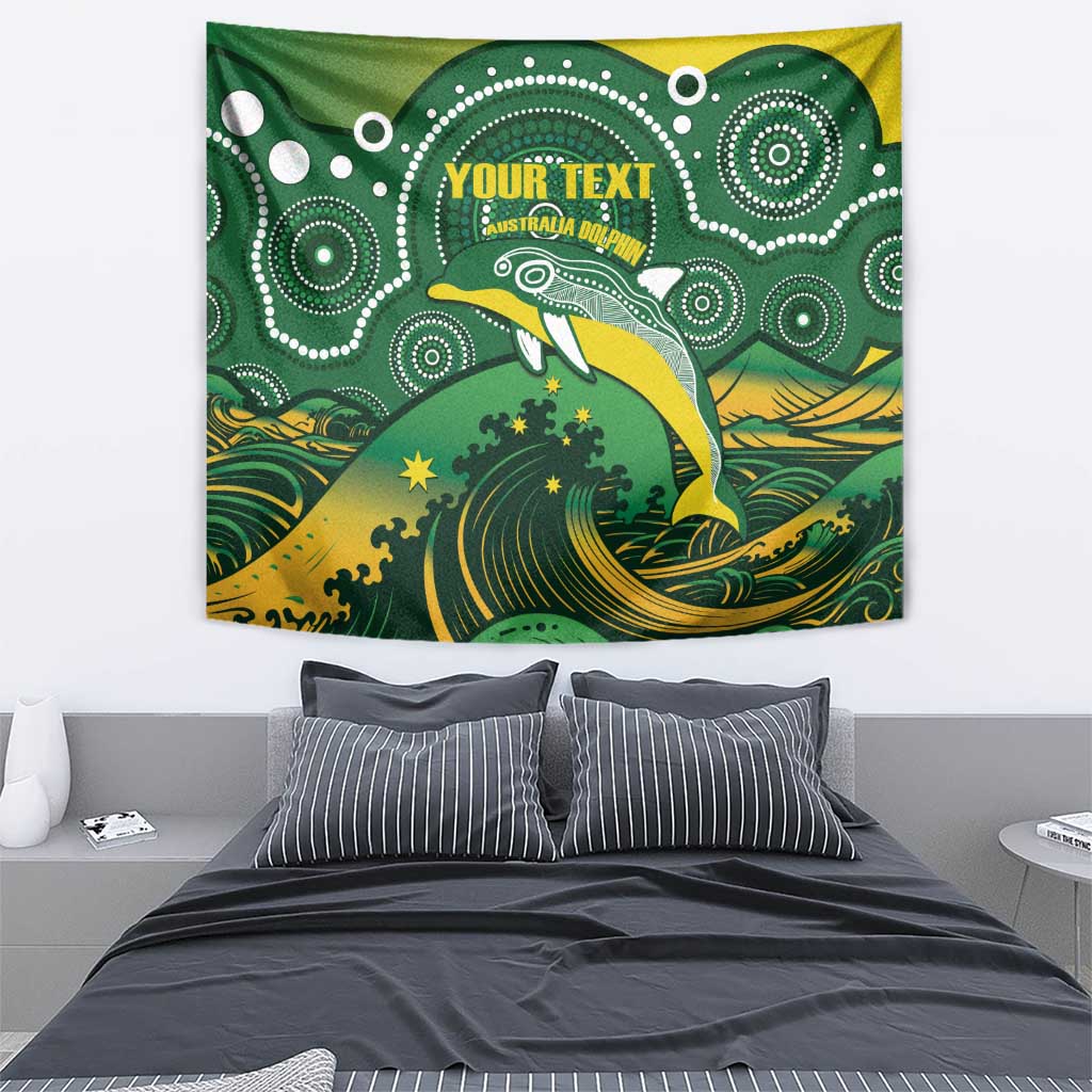 Personalised Australia Swimming Tapestry Aussie Dolphin Aboriginal National Color
