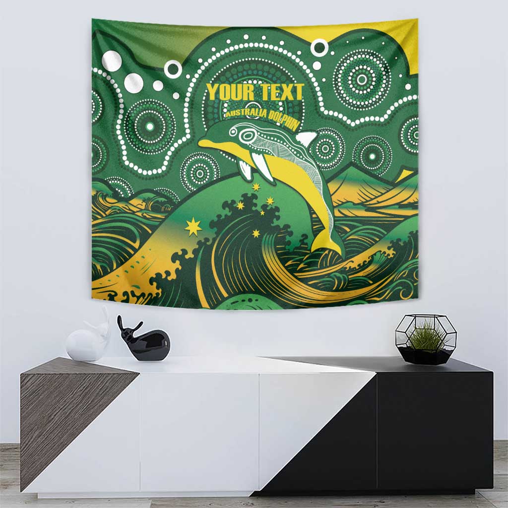 Personalised Australia Swimming Tapestry Aussie Dolphin Aboriginal National Color