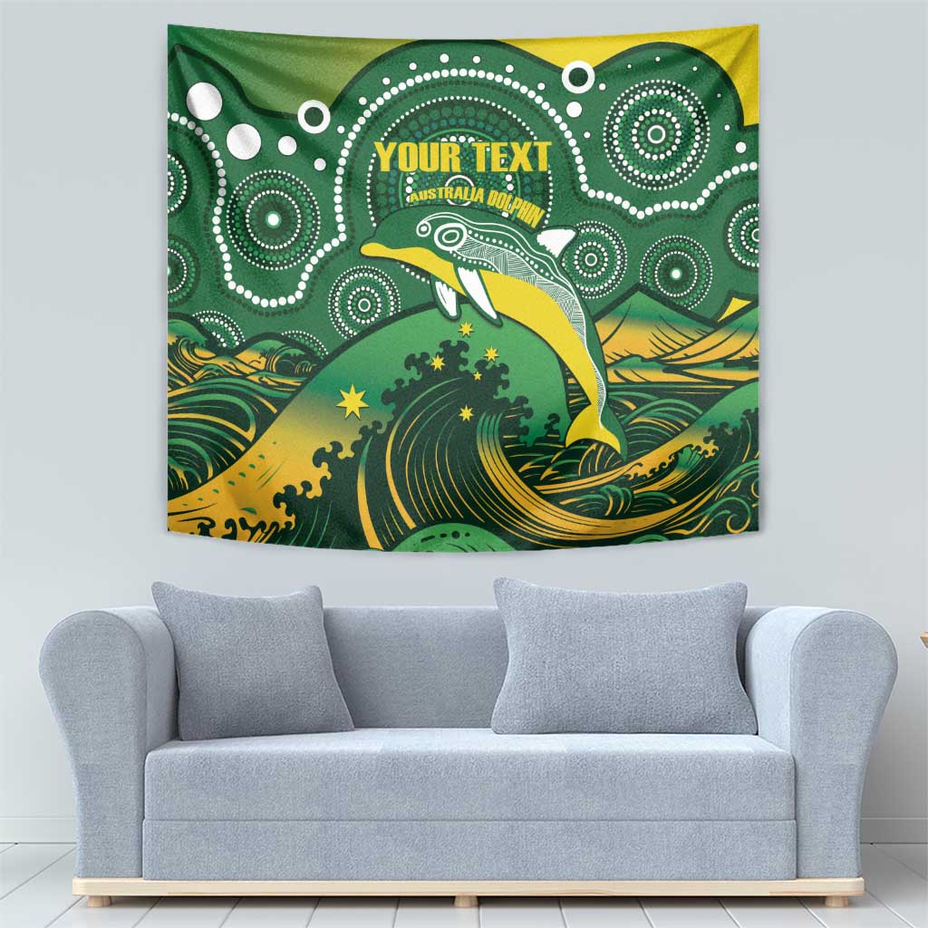 Personalised Australia Swimming Tapestry Aussie Dolphin Aboriginal National Color