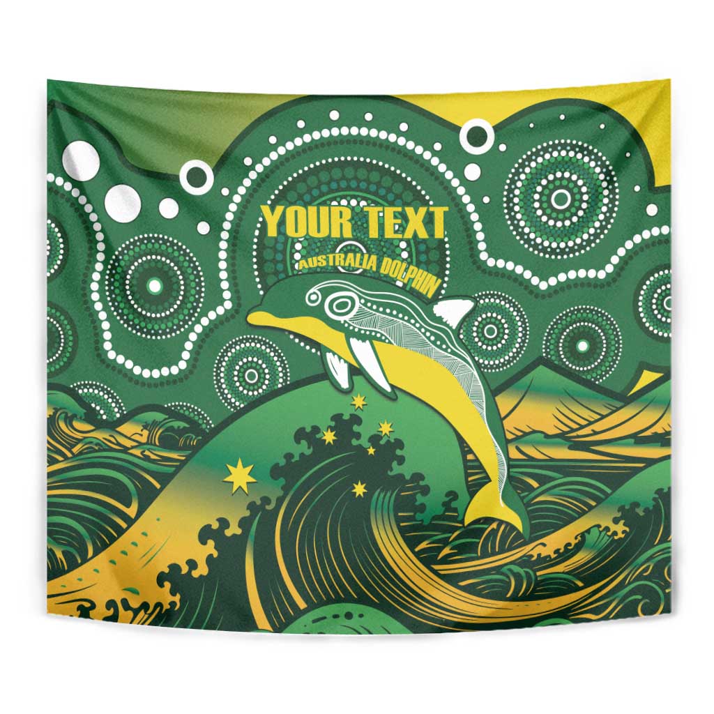 Personalised Australia Swimming Tapestry Aussie Dolphin Aboriginal National Color