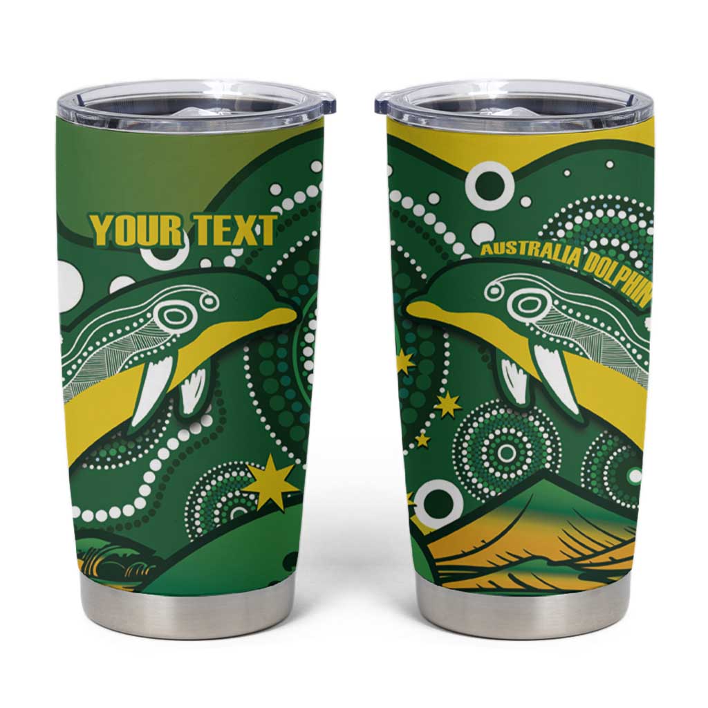 Personalised Australia Swimming Tumbler Cup Aussie Dolphin Aboriginal National Color