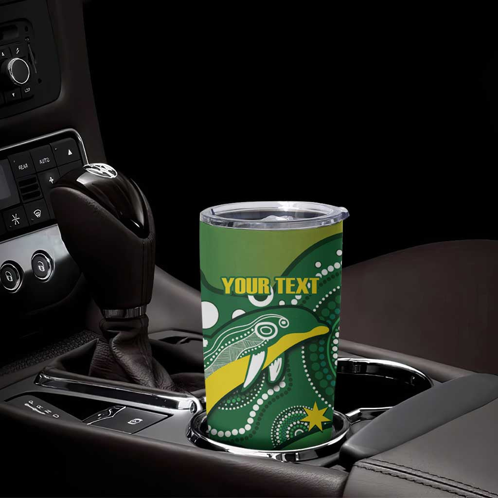 Personalised Australia Swimming Tumbler Cup Aussie Dolphin Aboriginal National Color