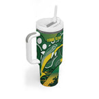 Personalised Australia Swimming Tumbler With Handle Aussie Dolphin Aboriginal National Color