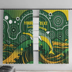 Personalised Australia Swimming Window Curtain Aussie Dolphin Aboriginal National Color