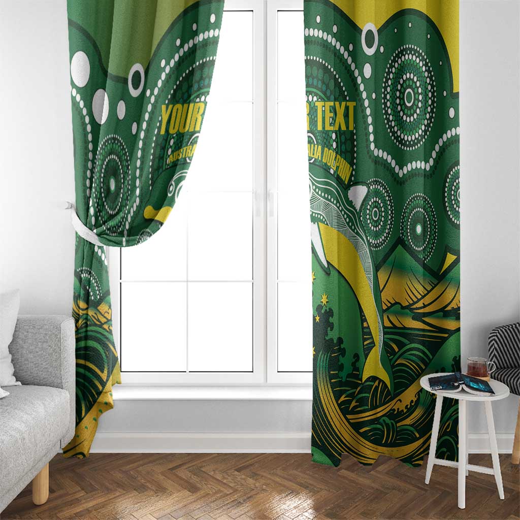 Personalised Australia Swimming Window Curtain Aussie Dolphin Aboriginal National Color