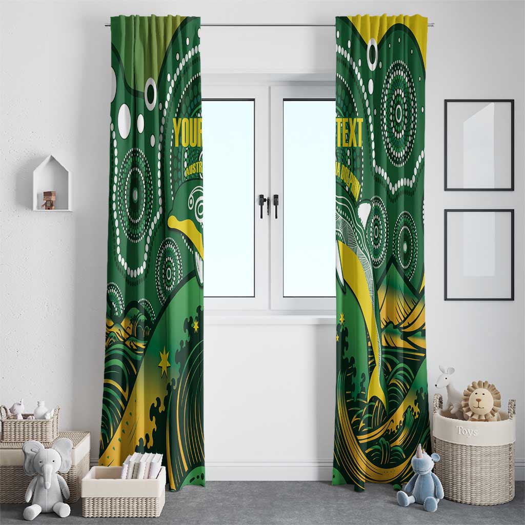 Personalised Australia Swimming Window Curtain Aussie Dolphin Aboriginal National Color