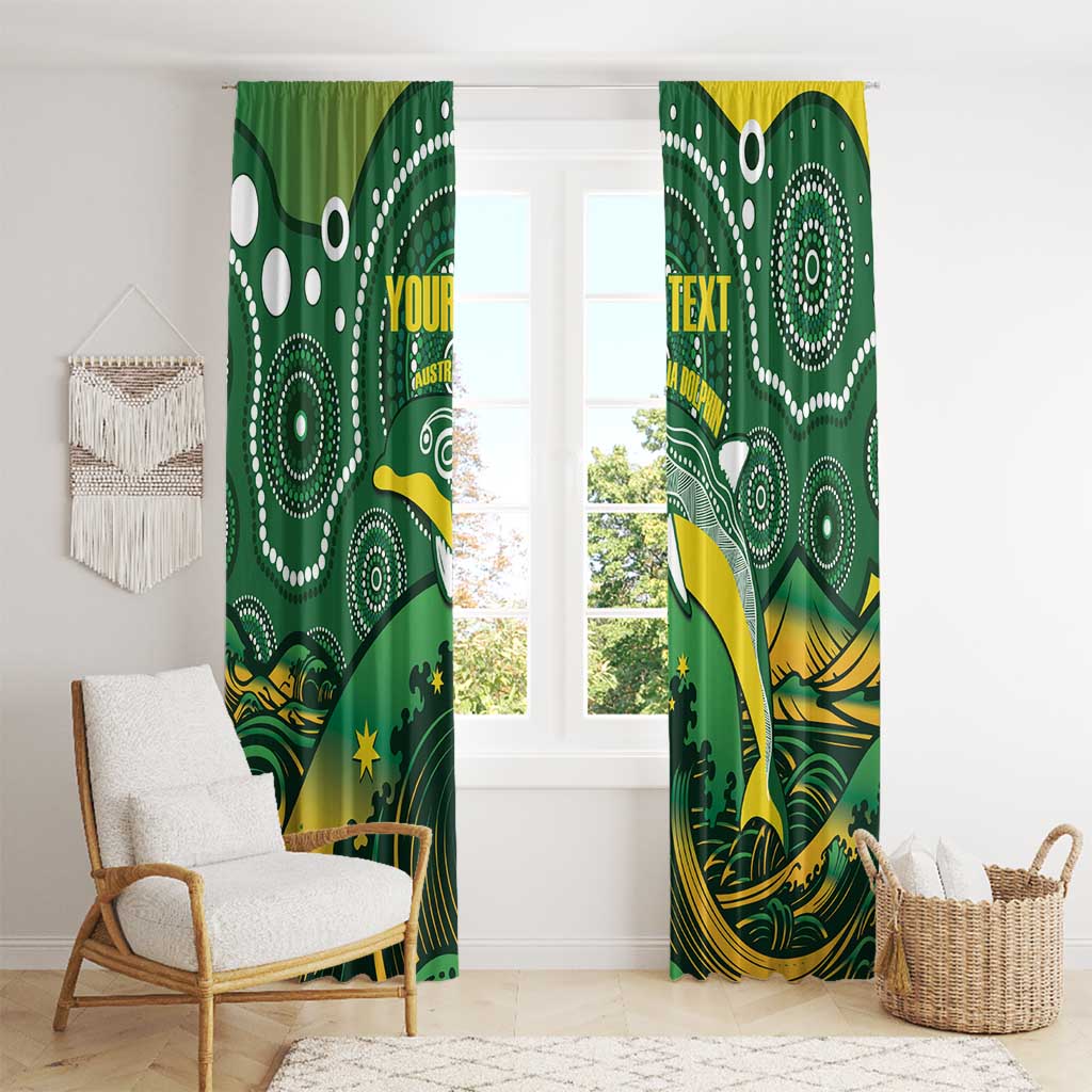 Personalised Australia Swimming Window Curtain Aussie Dolphin Aboriginal National Color