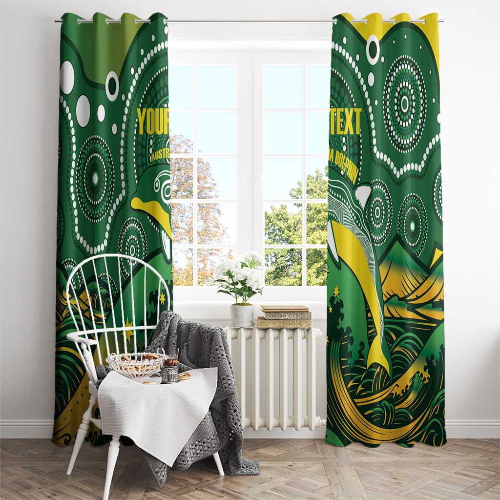 Personalised Australia Swimming Window Curtain Aussie Dolphin Aboriginal National Color