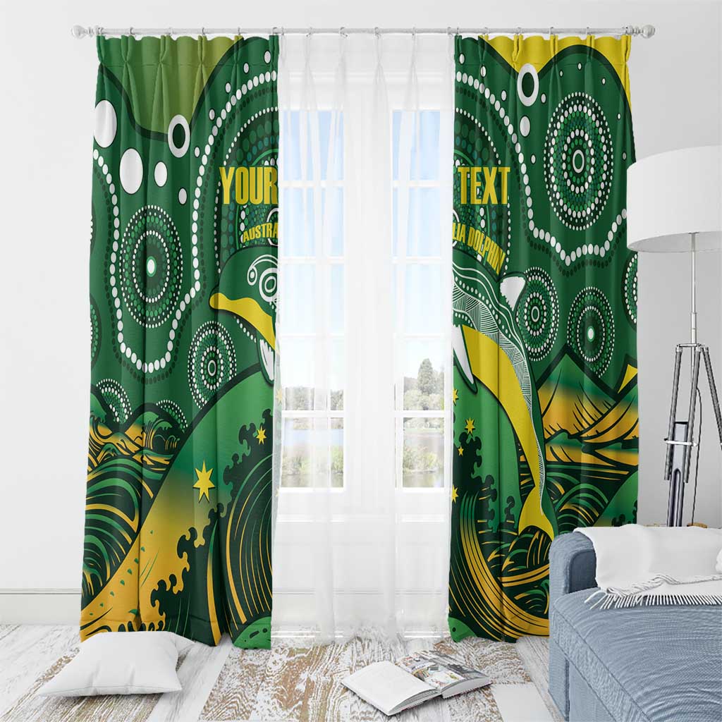 Personalised Australia Swimming Window Curtain Aussie Dolphin Aboriginal National Color