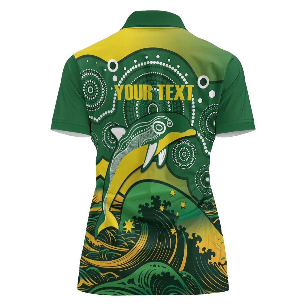 Personalised Australia Swimming Women Polo Shirt Aussie Dolphin Aboriginal National Color