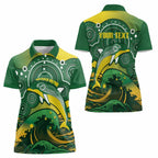 Personalised Australia Swimming Women Polo Shirt Aussie Dolphin Aboriginal National Color