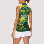 Personalised Australia Swimming Women Sleeveless Polo Shirt Aussie Dolphin Aboriginal National Color
