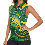 Personalised Australia Swimming Women Sleeveless Polo Shirt Aussie Dolphin Aboriginal National Color