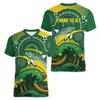 Personalised Australia Swimming Women V-Neck T-Shirt Aussie Dolphin Aboriginal National Color