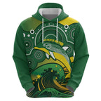 Personalised Australia Swimming Zip Hoodie Aussie Dolphin Aboriginal National Color