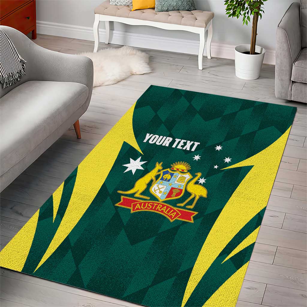 Australia Cricket Custom Area Rug Go Aussie Dynamic Green - Aussie Hoodie