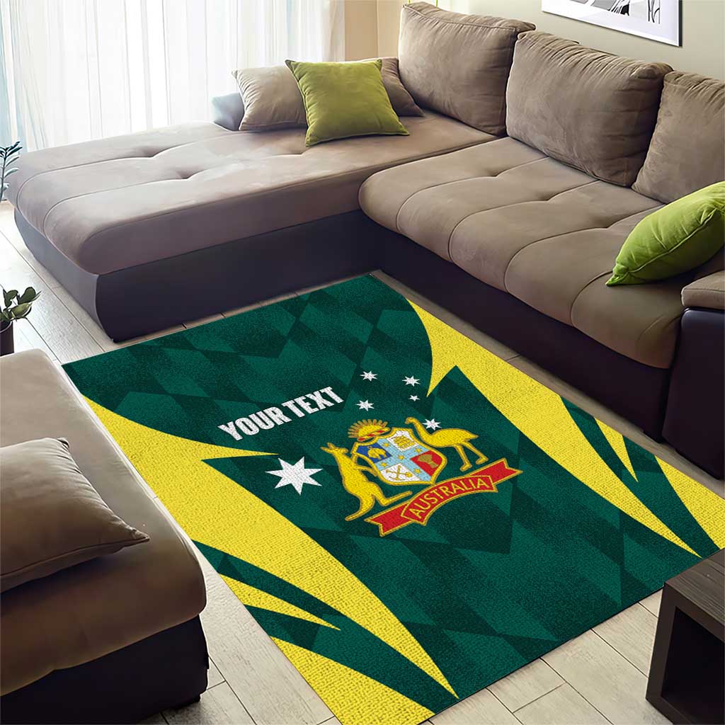Australia Cricket Custom Area Rug Go Aussie Dynamic Green - Aussie Hoodie