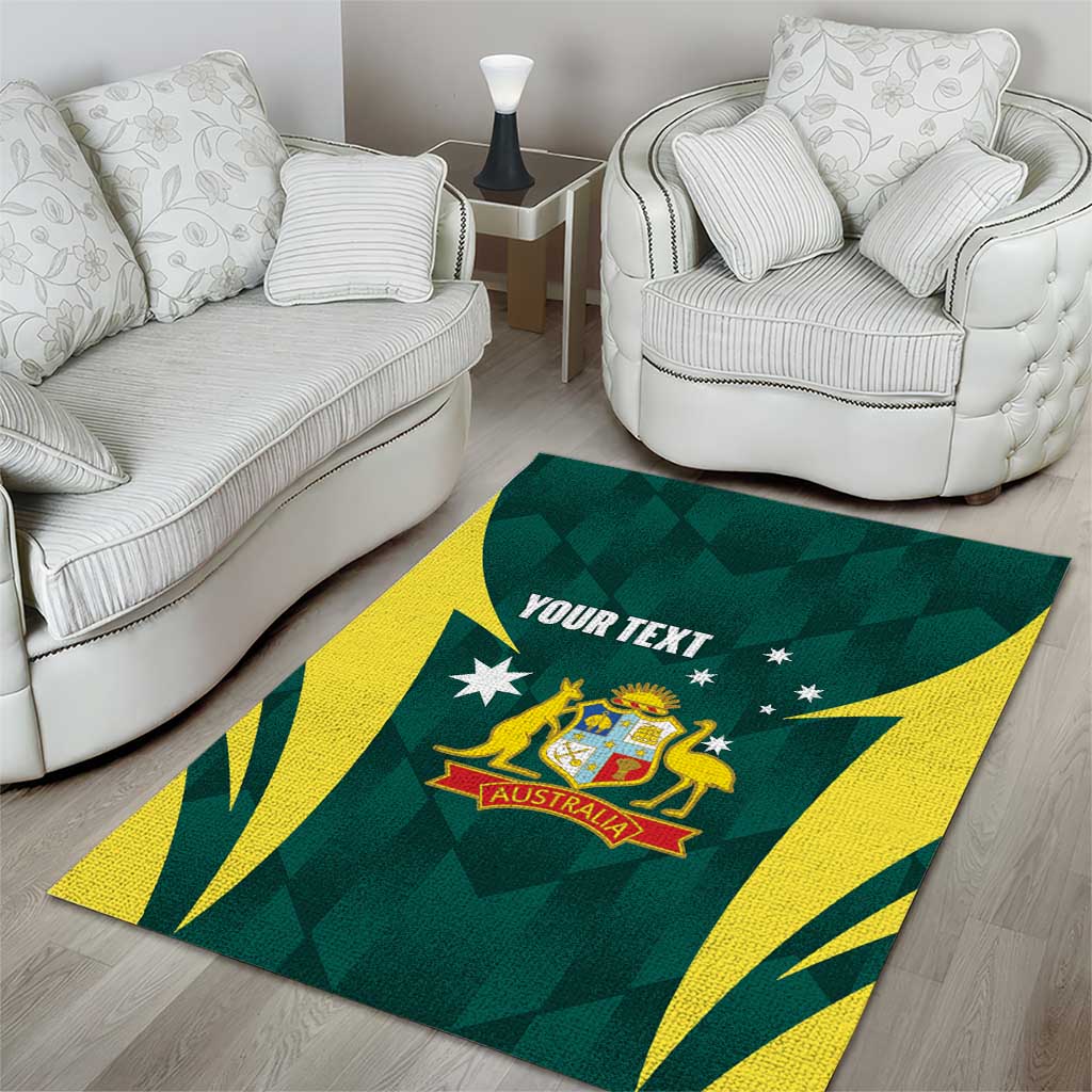 Australia Cricket Custom Area Rug Go Aussie Dynamic Green - Aussie Hoodie